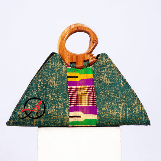 Sankofa Sika-Kente Tote Green Bag