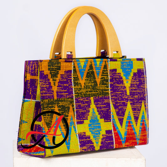 Kente Blush Handbag (Purple) – A Bold & Elegant Statement
