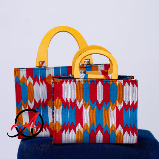 Kente Blush Blue Handbag