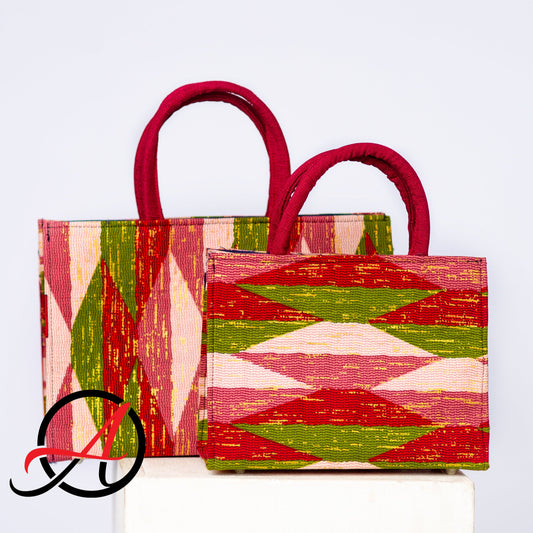 Kente Blush Burgundy Handbag