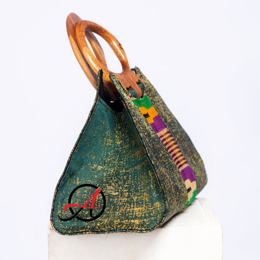 Sankofa Sika-Kente Tote Green Bag