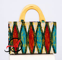 Kente Blush Dark Green Handbag