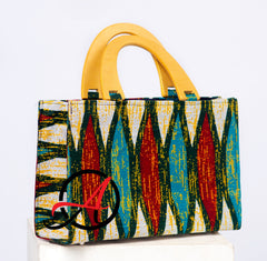 Kente Blush Dark Green Handbag
