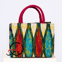 Kente Blush Dark Green Handbag