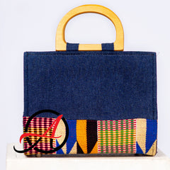 Denim Delight Handbag - Original Kente and Denim