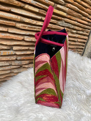 Kente Blush Burgundy Handbag