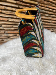 Kente Blush Dark Green Handbag