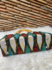 Kente Blush Dark Green Handbag
