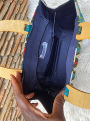 Kente Blush Dark Green Handbag