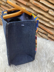 Denim Delight Handbag - Original Kente and Denim