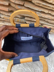 Denim Delight Handbag - Original Kente and Denim