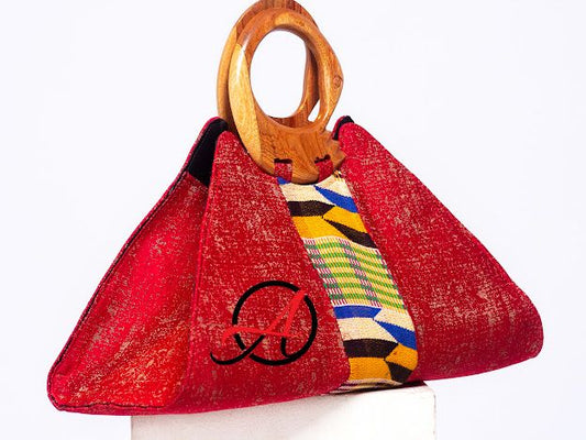 Sankofa Sika-Kente Tote Red Bag